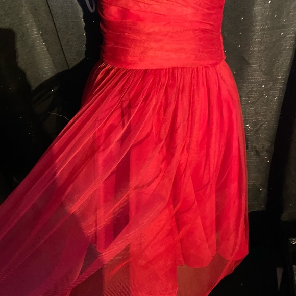 Minuet strapless midi spinny dress pinkish red.90's Y2K - Picture 6 of 9